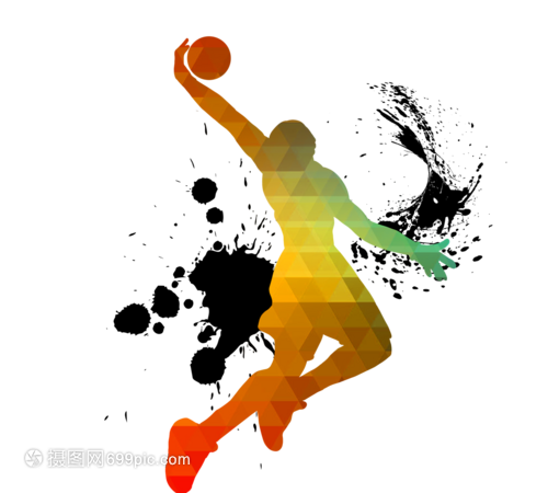 創(chuàng)意彩色籃球運(yùn)動(dòng)員